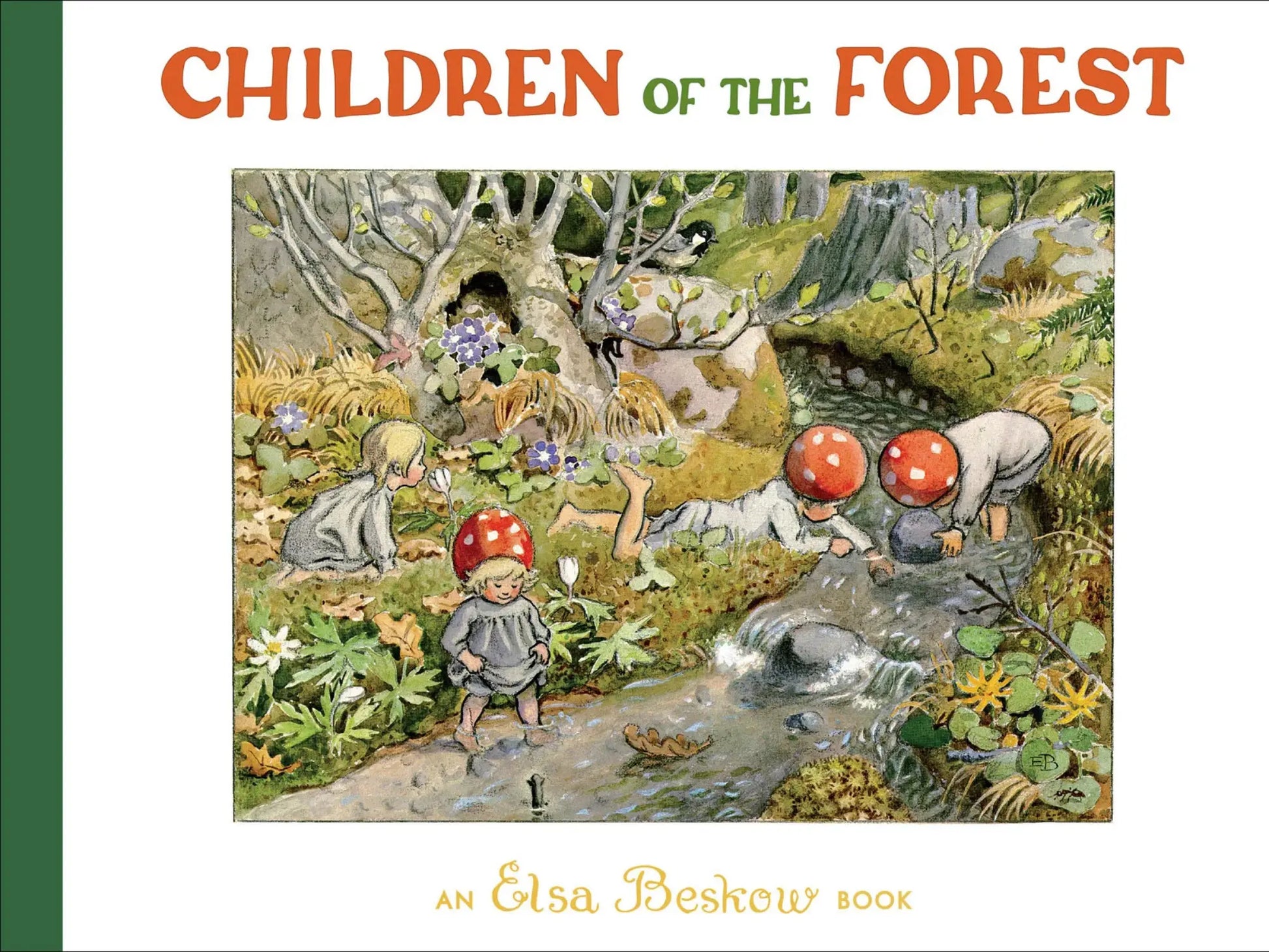 Book cover of 'Children of the Forest' by Elsa Beskow with illustrations of children and animals in a forest setting.