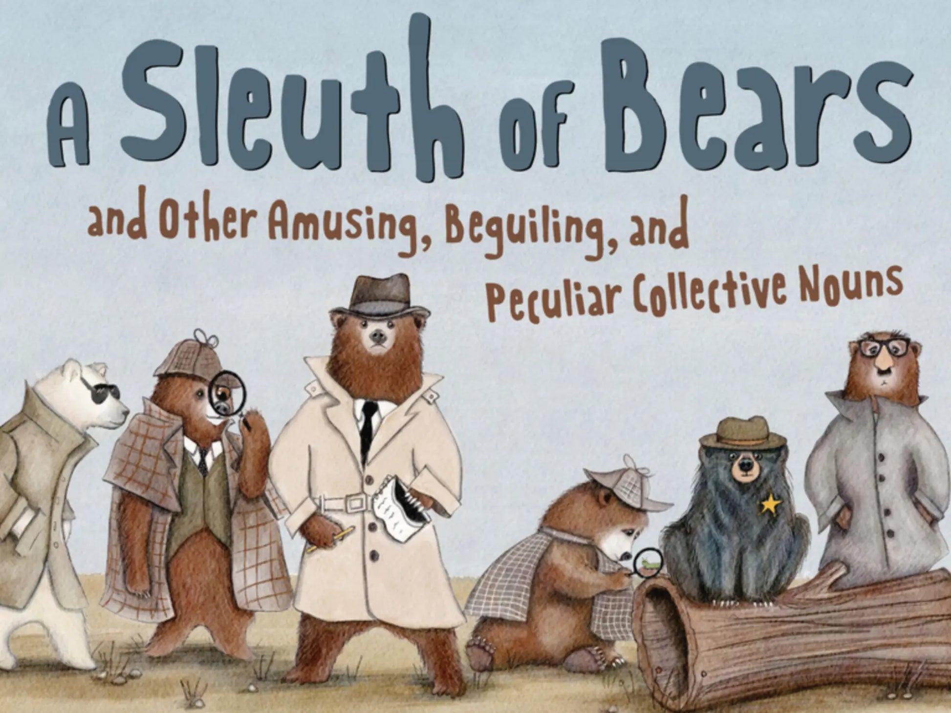 Book cover of 'A Sleuth of Bears' with illustrated bears in detective outfits.