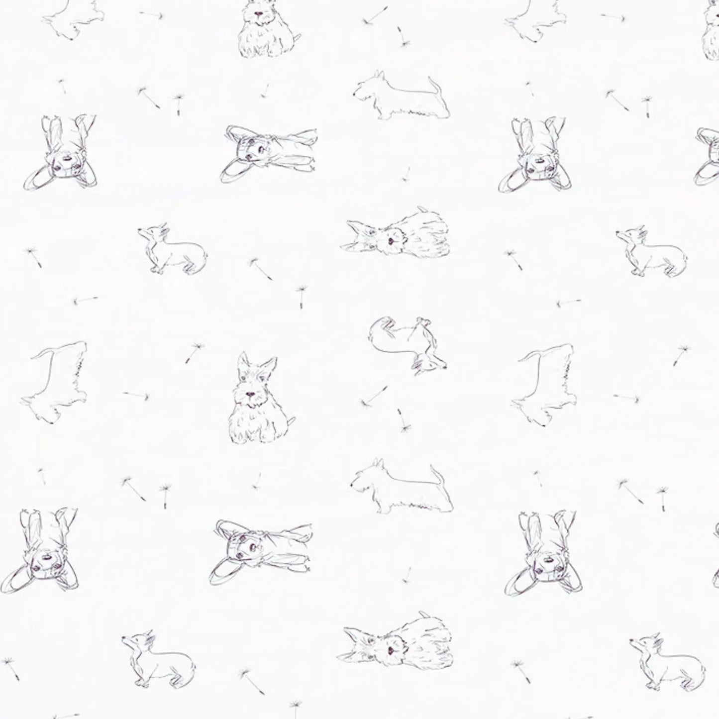 Aqua Dandelion & Puppy Bamboo Muslin Blanket Quilt | Alder & Alouette