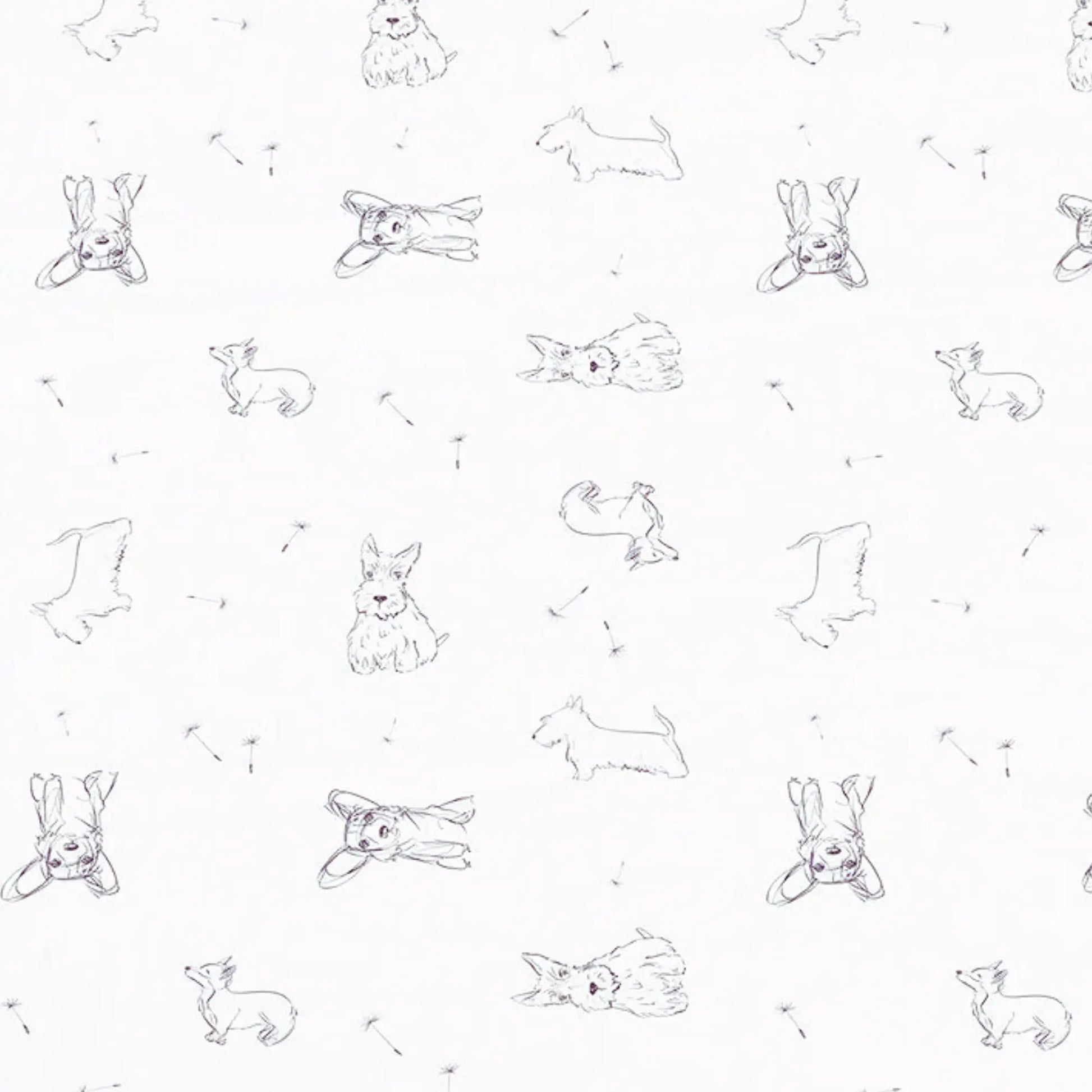 Aqua Dandelion & Puppy Bamboo Muslin Blanket Quilt | Alder & Alouette