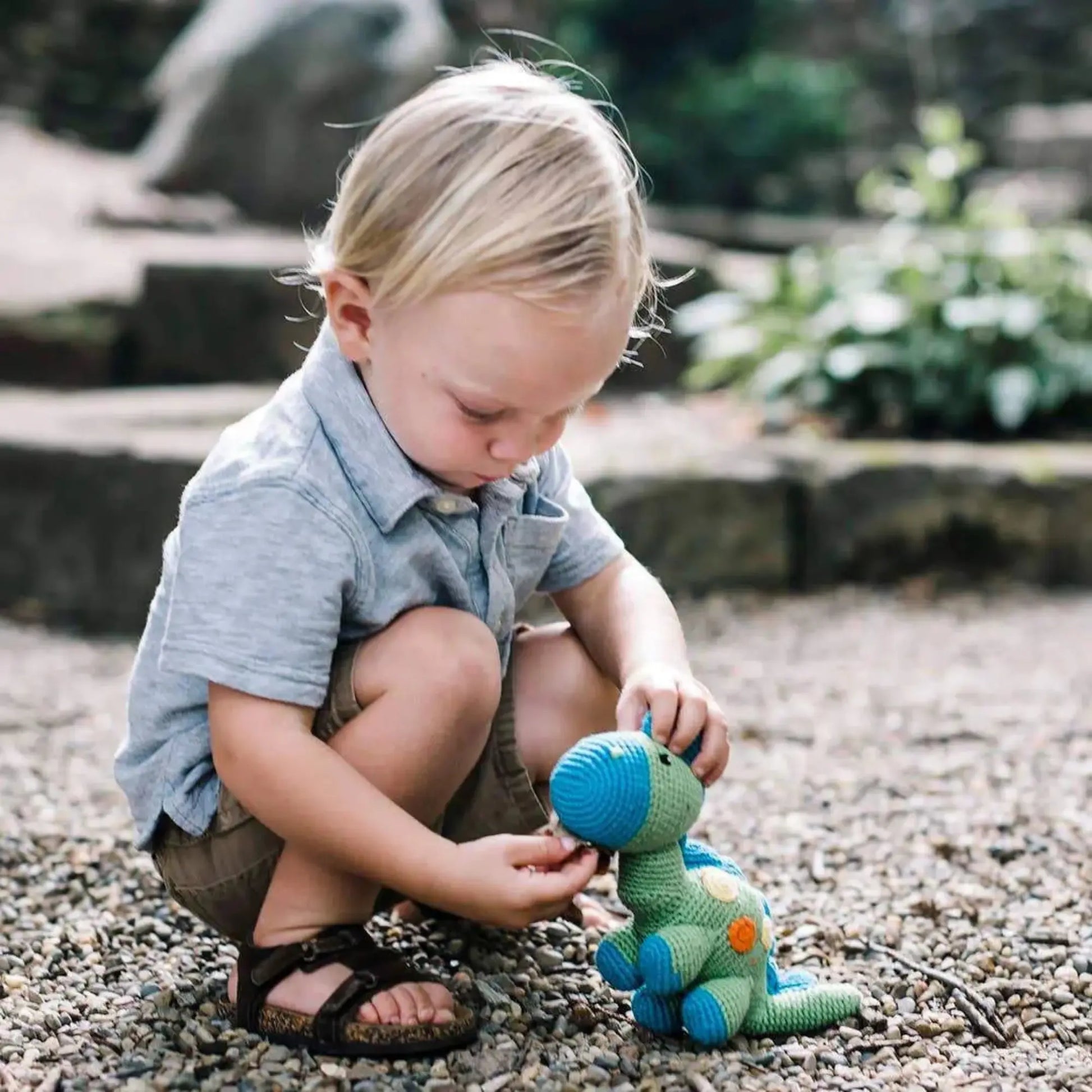 Dinosaur Baby Toy + Rattle Bundle - Alder & Alouette