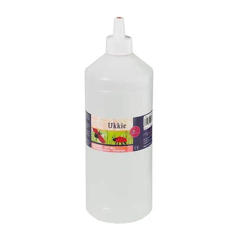 Ukkie Kids Glue 1000 mL bottle on white background