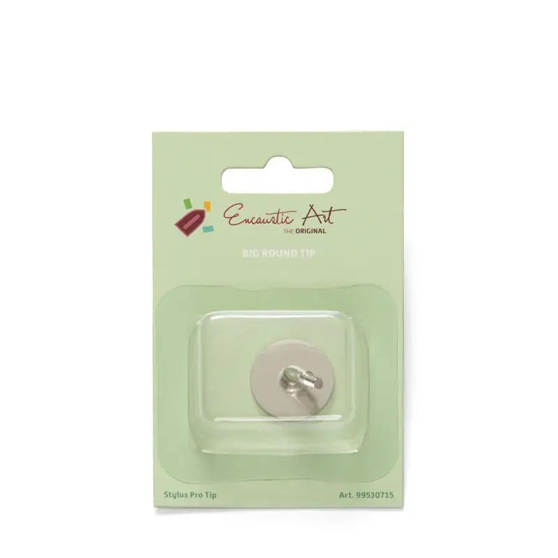 Packaged Encaustic Art Large Round tip with 'Exquisite Art' branding on a light green background