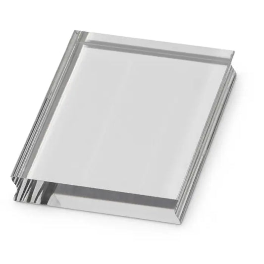 Rectangular Clear Acrylic Stamp Block for Encaustic Art, Scrapbooking, and Papercrafts on White Background