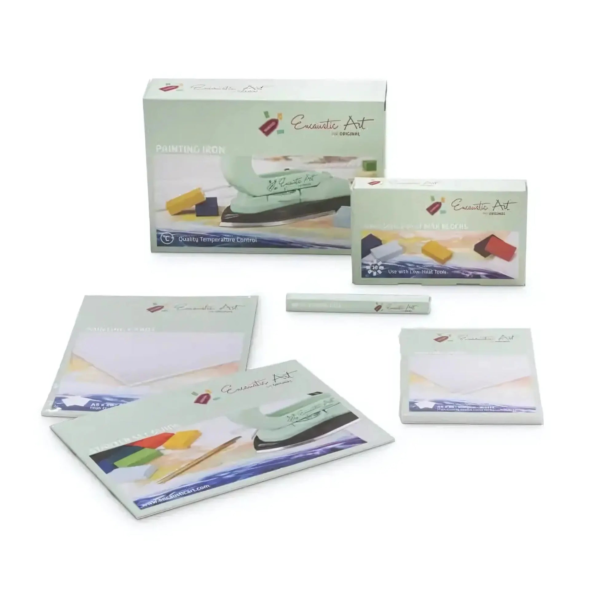 Encaustic Art Kit – All-In-One Wax Painting Set in its boxes on white background