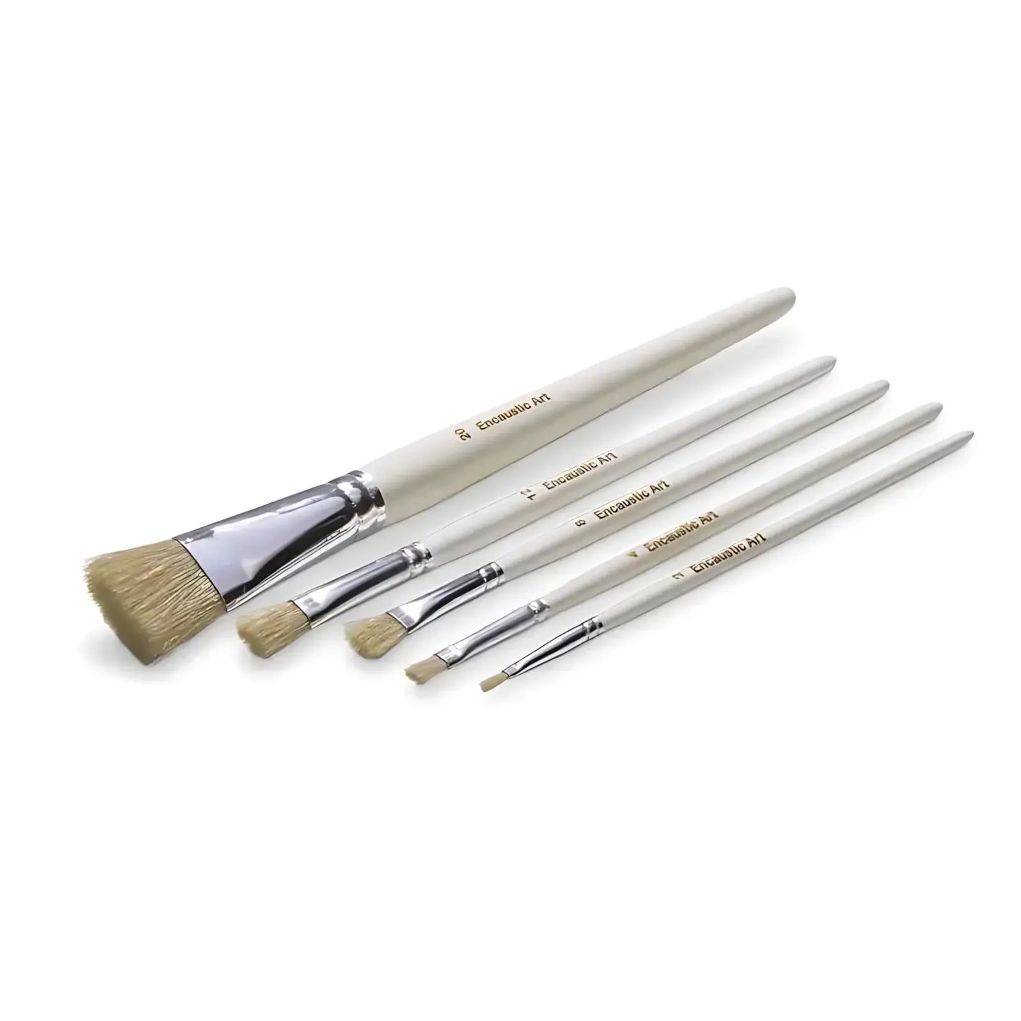 5 Natural Encaustic Wax Brushes made from hog hair for painting with wax