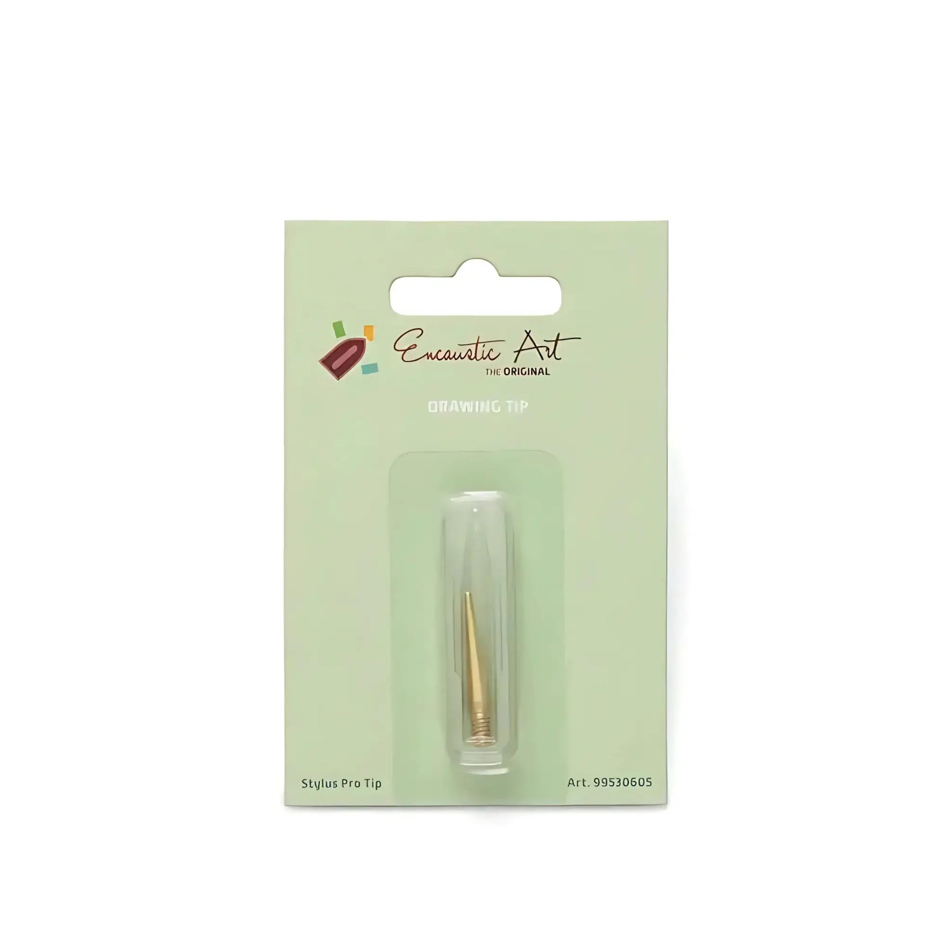 Brass colored Encaustic Art Stylus Pro Drawing Tip in retail packaging with mint backing
