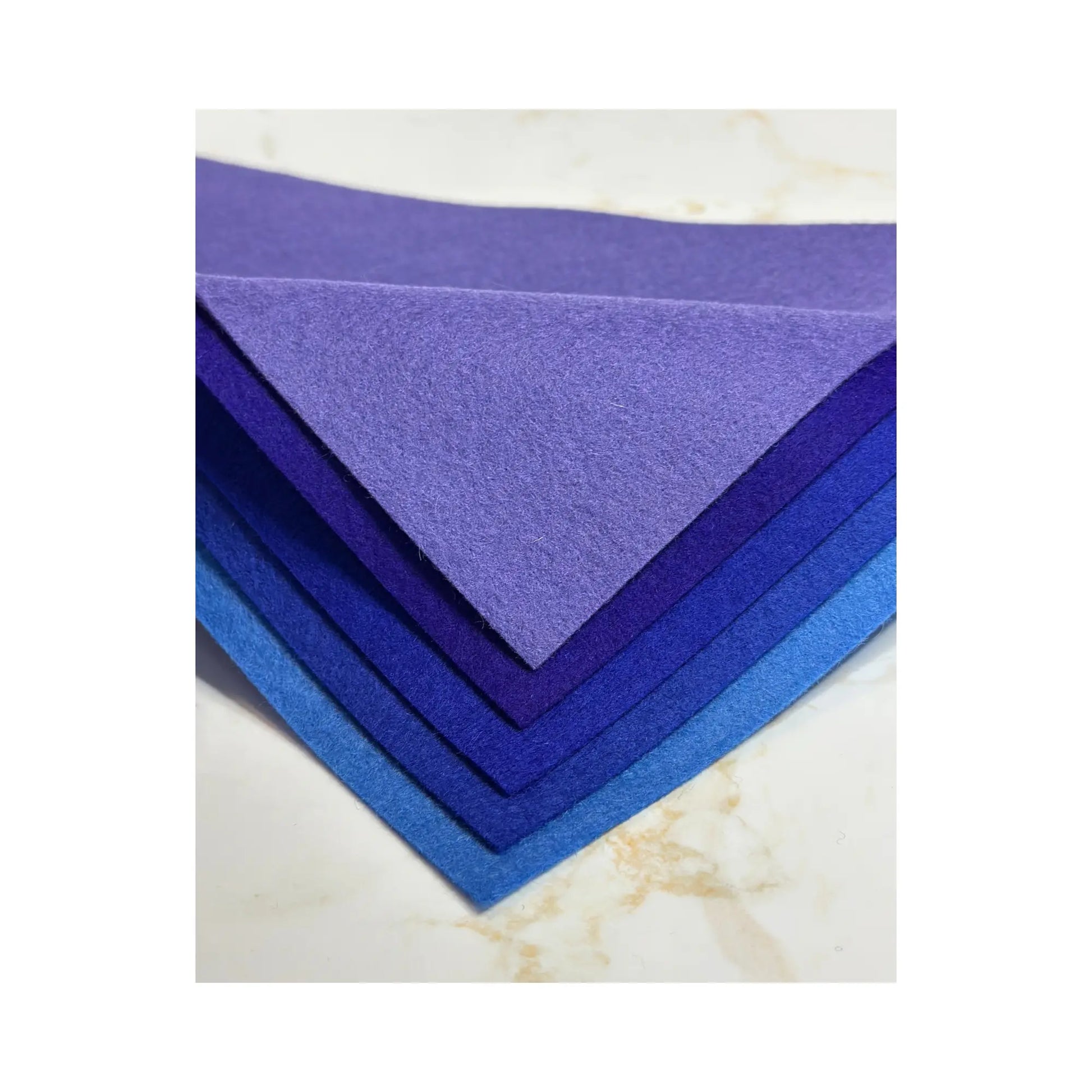 100% Wool Felt - Single Sheets Assorted Colors in blues, violets, and purples