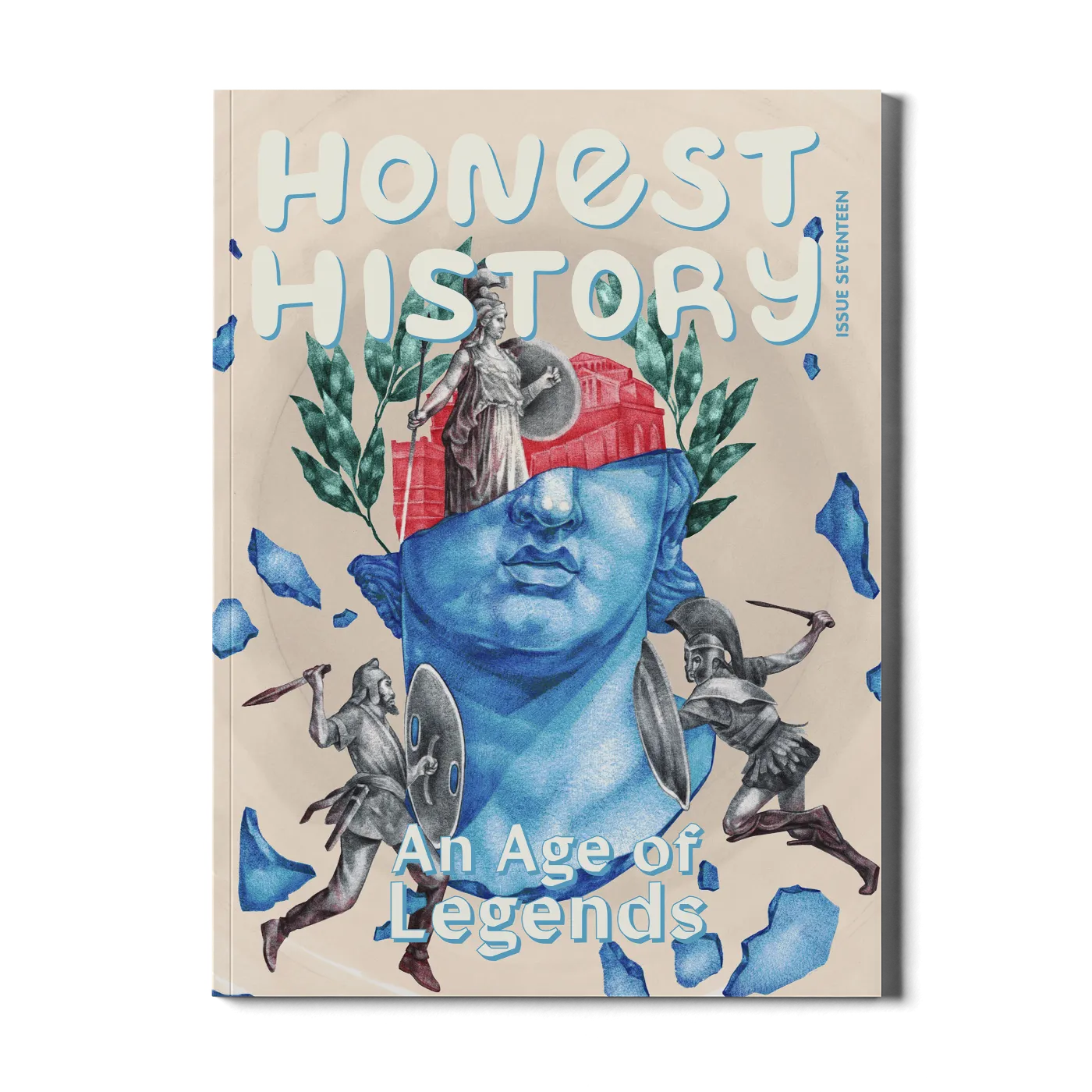 Book cover of 'Honest History' with classical imagery and text on a beige background