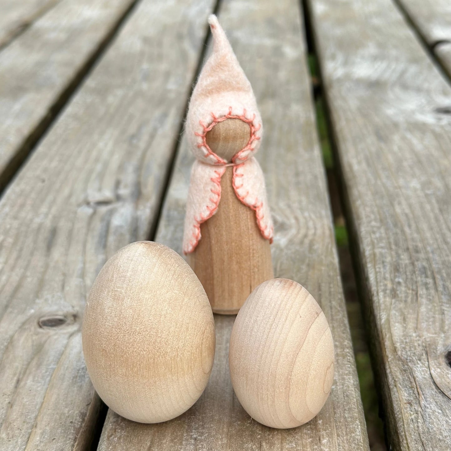 Wooden Egg Painting Kit with 6 Eggs + Paint + Brush