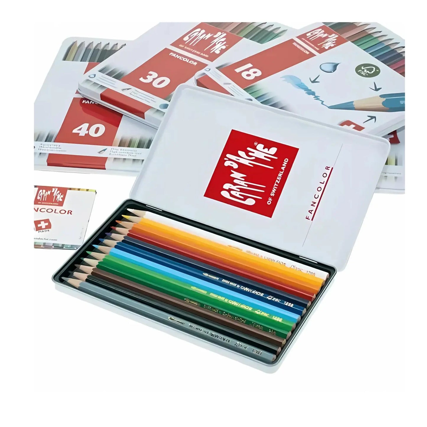 Caran d’Ache Fancolor Water Soluble Pencils – Ostwald Color Theory, 12-Count Set