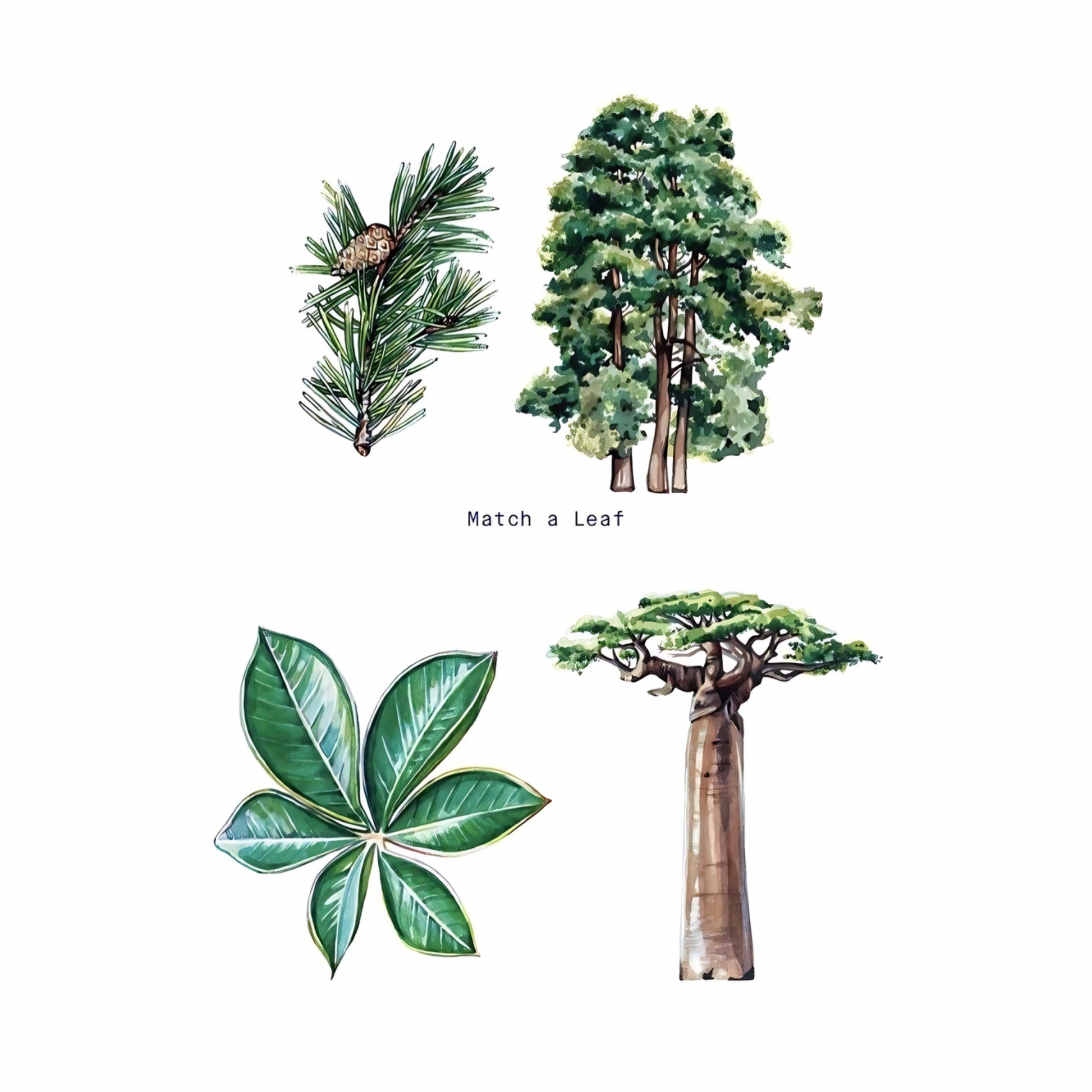 Match a Leaf | Educational Nature Games | Trees - Alder & Alouette