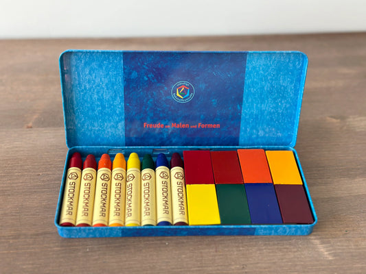 Stockmar Wax Block Crayons Tin Case | Wax Crayons - Alder & Alouette