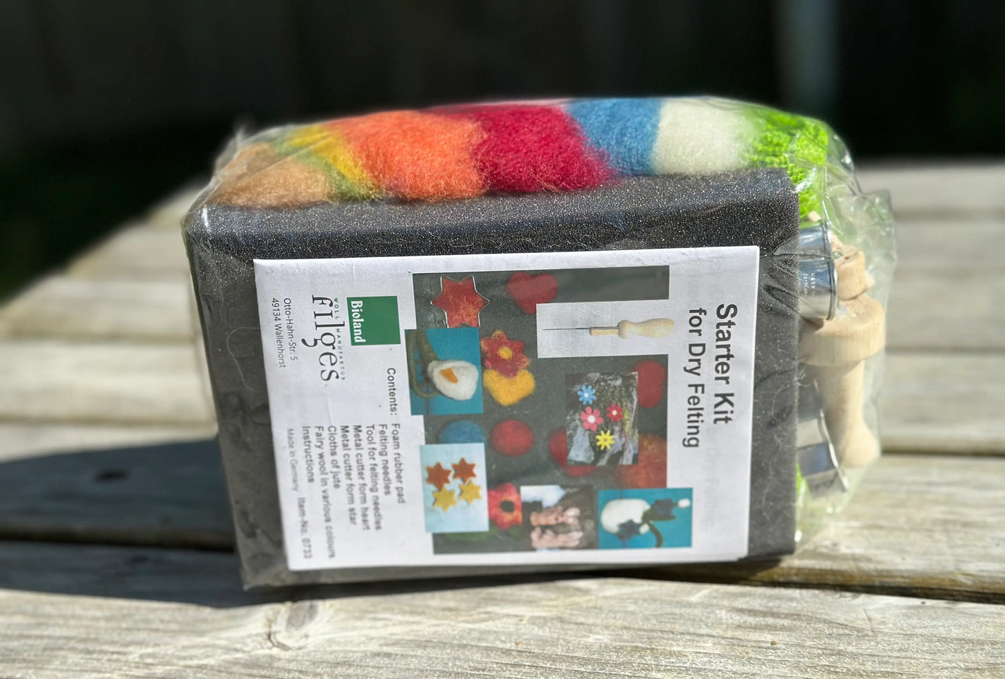 Filges Needle Felting Kit, Starter Kit Organic Wool 