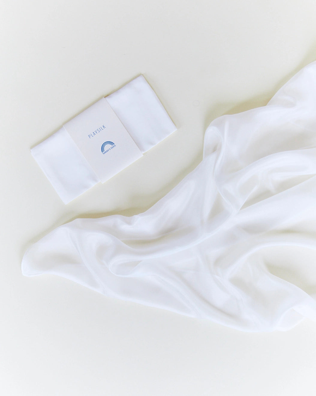 Sarah's Silks Playsilk in White on White Background