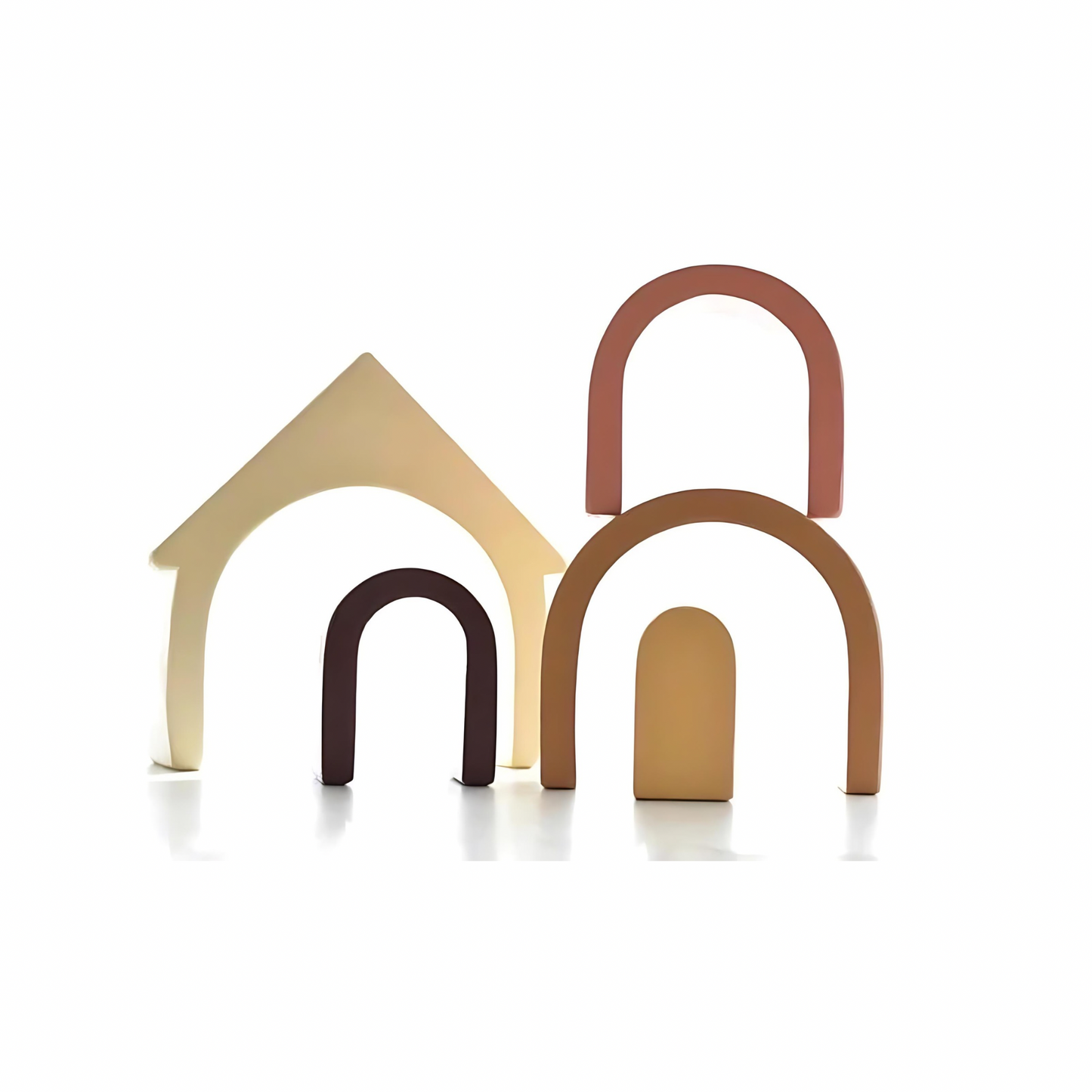 Wooden Rainbow House Stacker in Earth Neutrals - Alder & Alouette