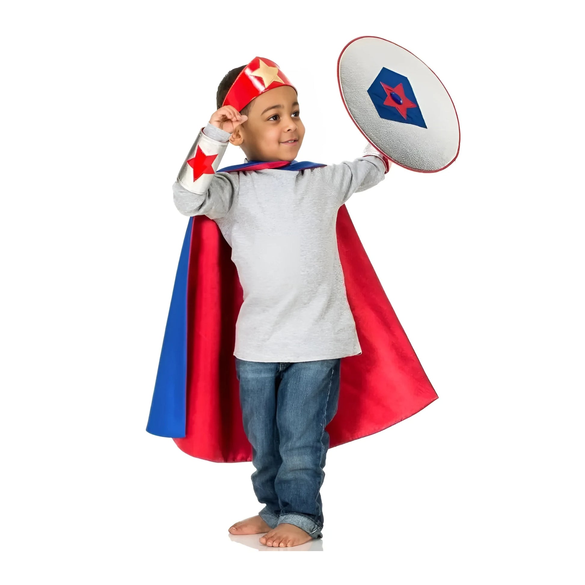 Super Hero Costume - Crown, Cape, Shield - Alder & Alouette