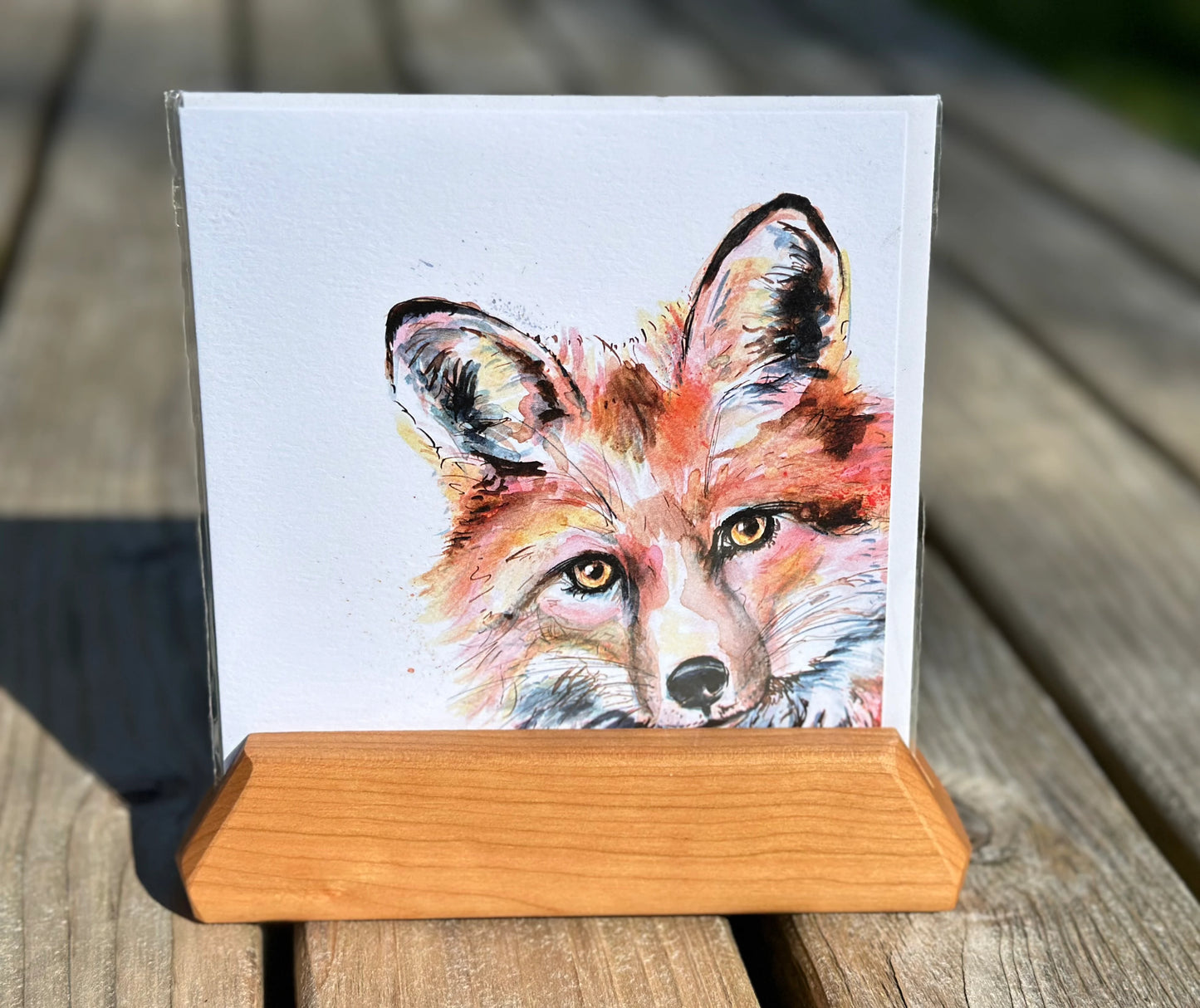 Inky Fox Blank Greeting Card by Kate Moby - Alder & Alouette
