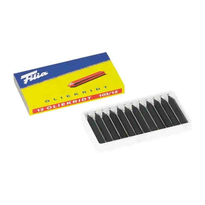 Filia Hard Oil Crayons, 12 Black - Alder & Alouette