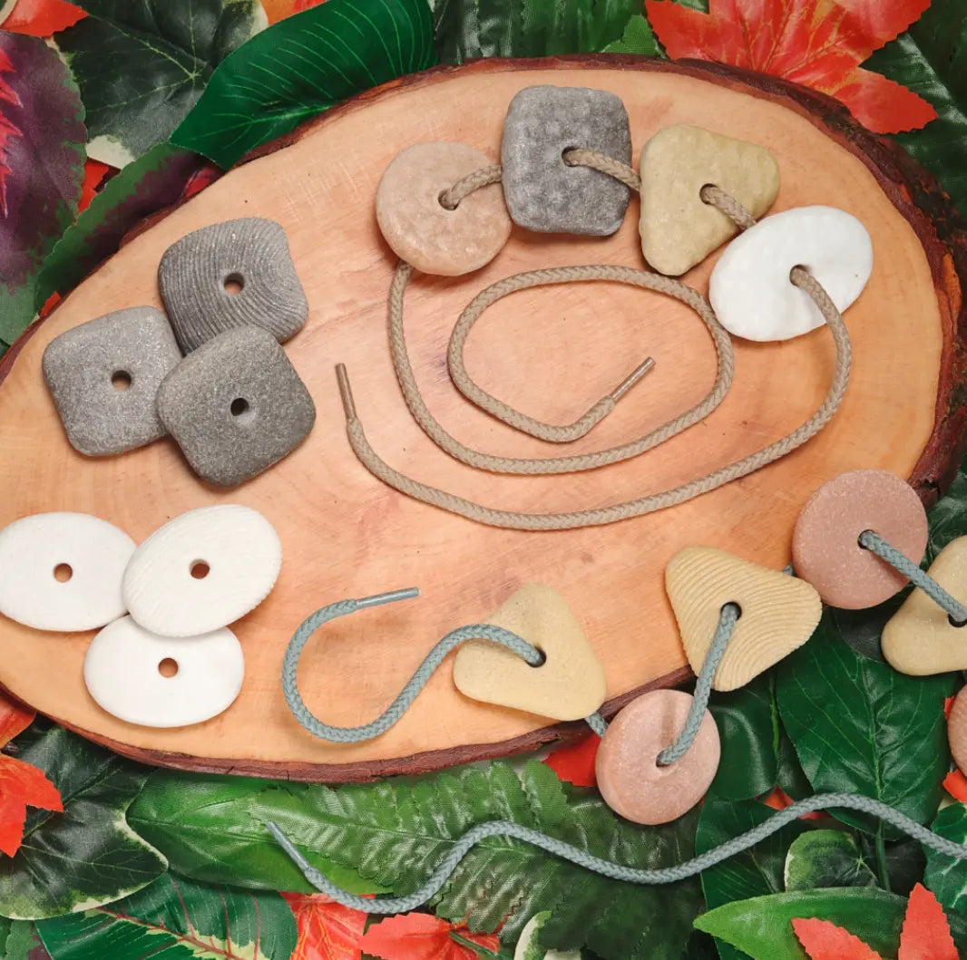 Sensory Toy | Threading Pebbles | Texture Stones - Alder & Alouette