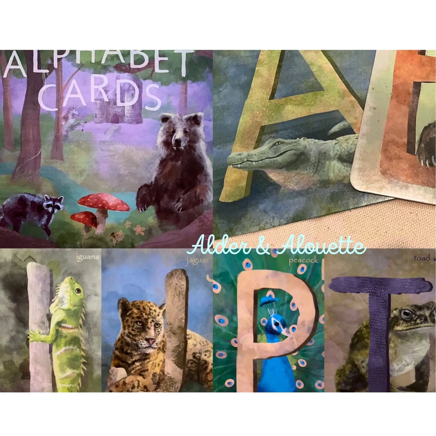Gorgeous ABC Alphabet Cards in Watercolors - Alder & Alouette