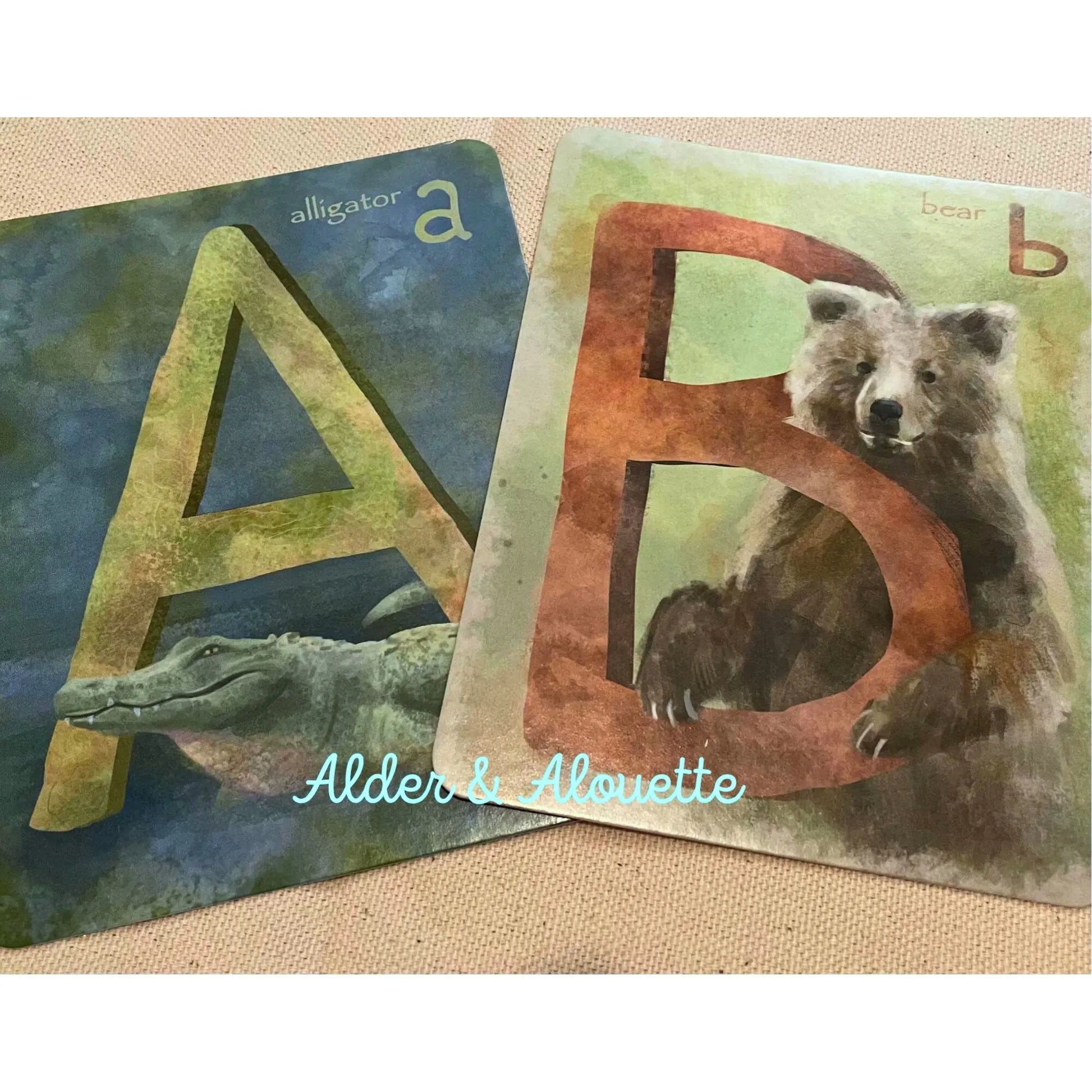 Gorgeous ABC Alphabet Cards in Watercolors - Alder & Alouette
