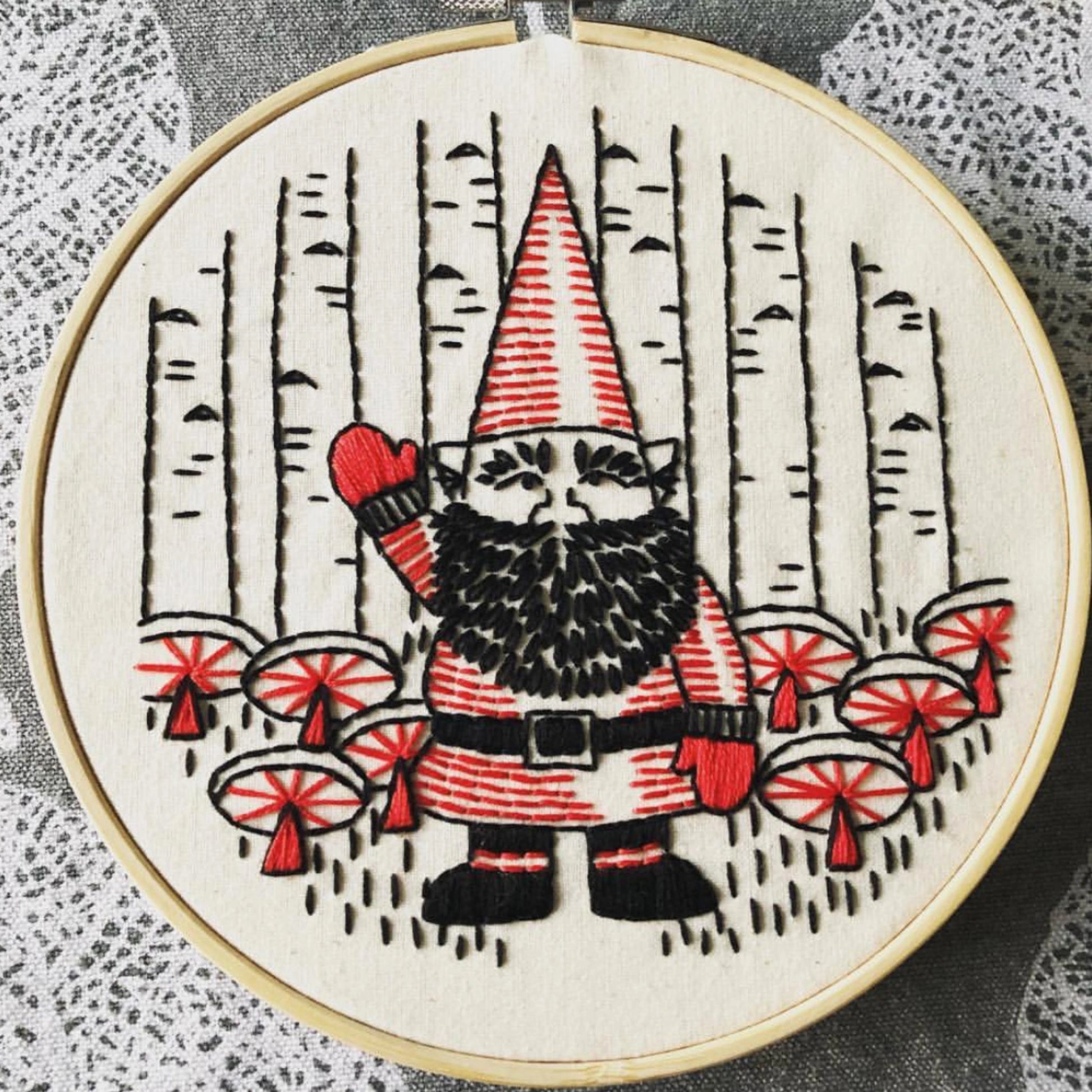 Gnome Embroidery Kit, Beginner Level - Alder & Alouette