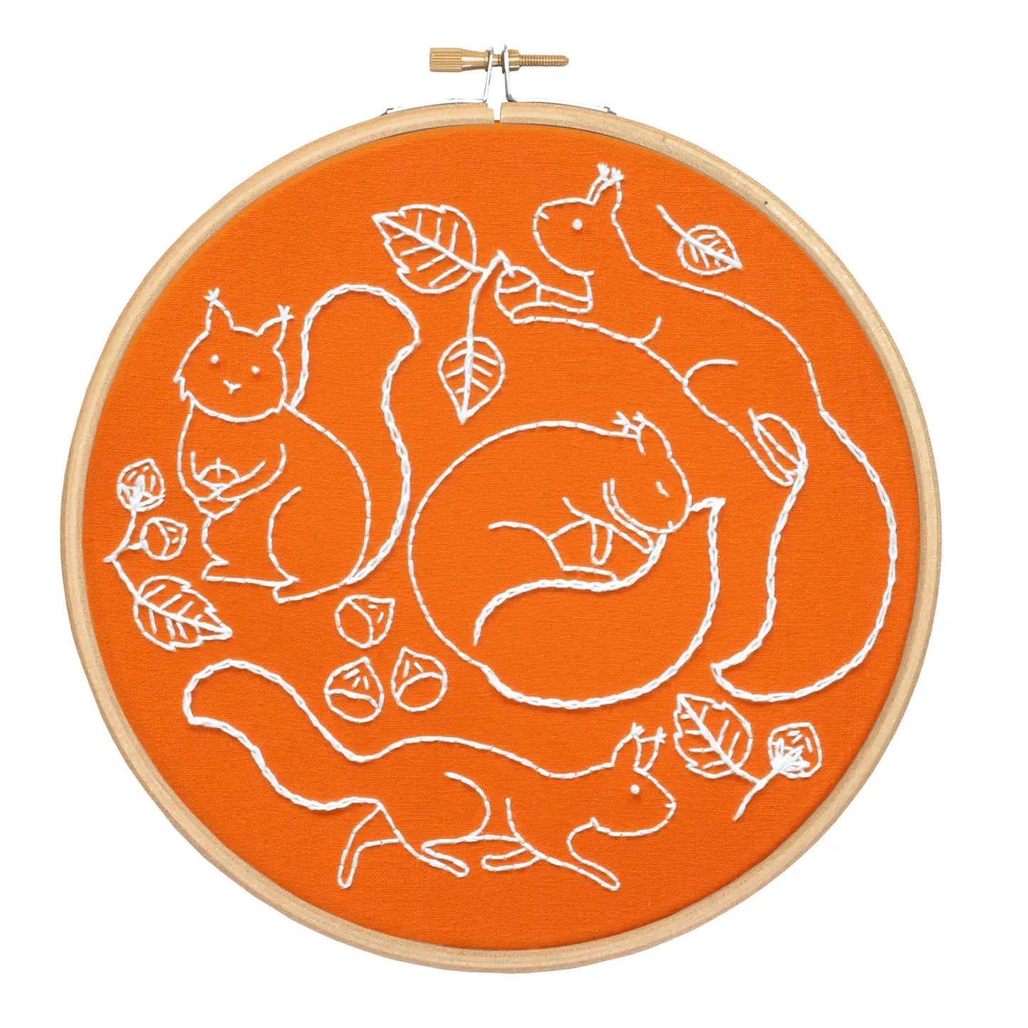 Beginner’s Autumn Embroidery Sewing Kits - Scurrying Squirrels