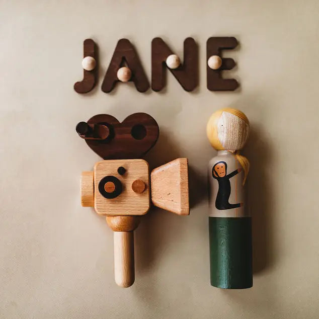 Jane Goodall Wooden Collectible Doll by Goose Grease