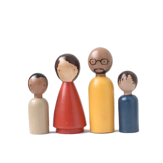 The Organic Family II Wooden Peg Doll Set by Goose Grease