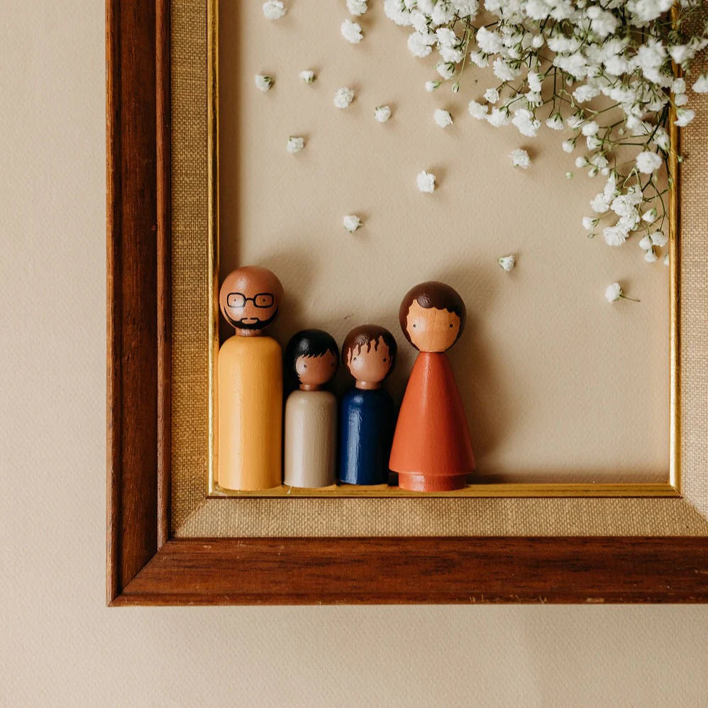 The Organic Family II Wooden Peg Doll Set by Goose Grease