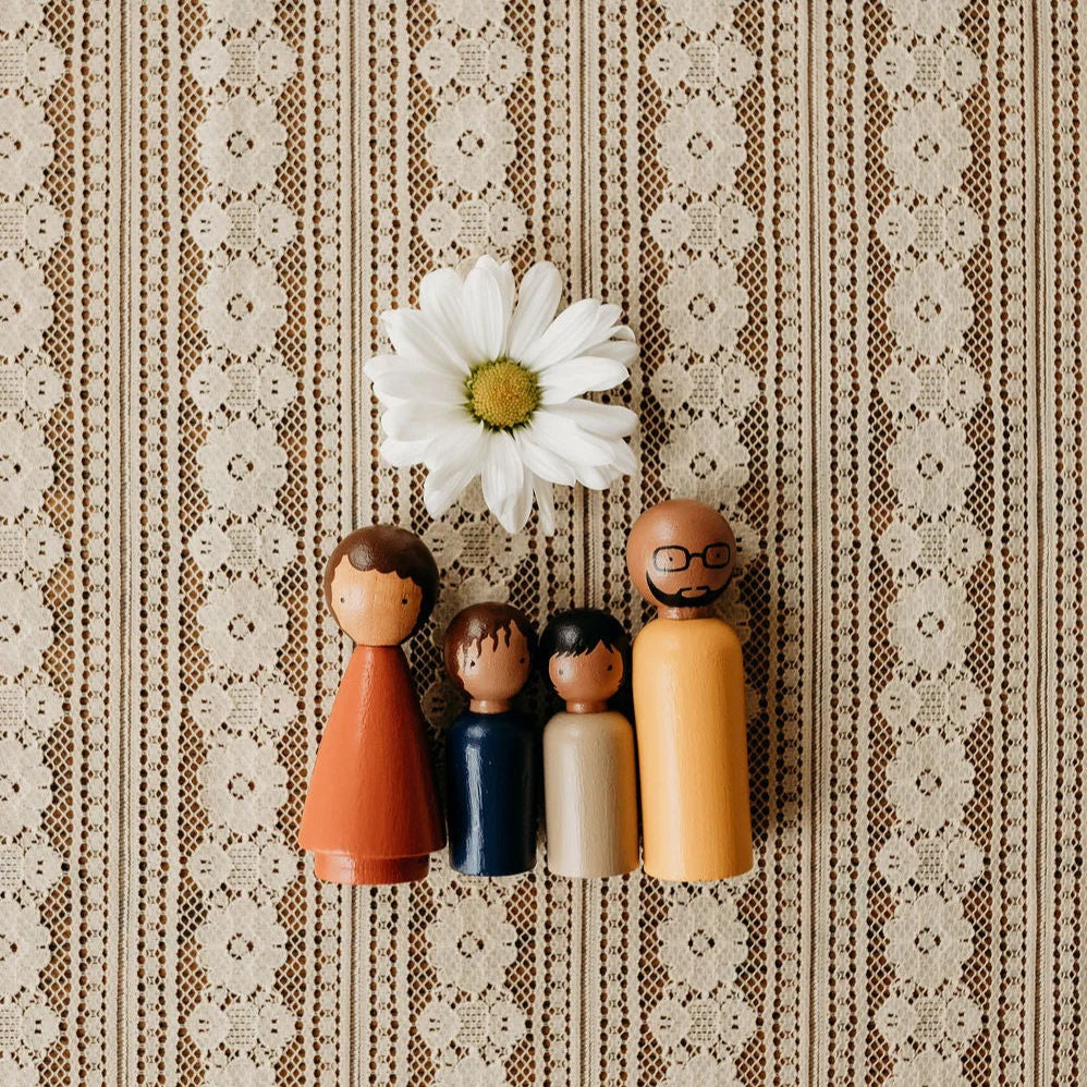 The Organic Family II Wooden Peg Doll Set by Goose Grease