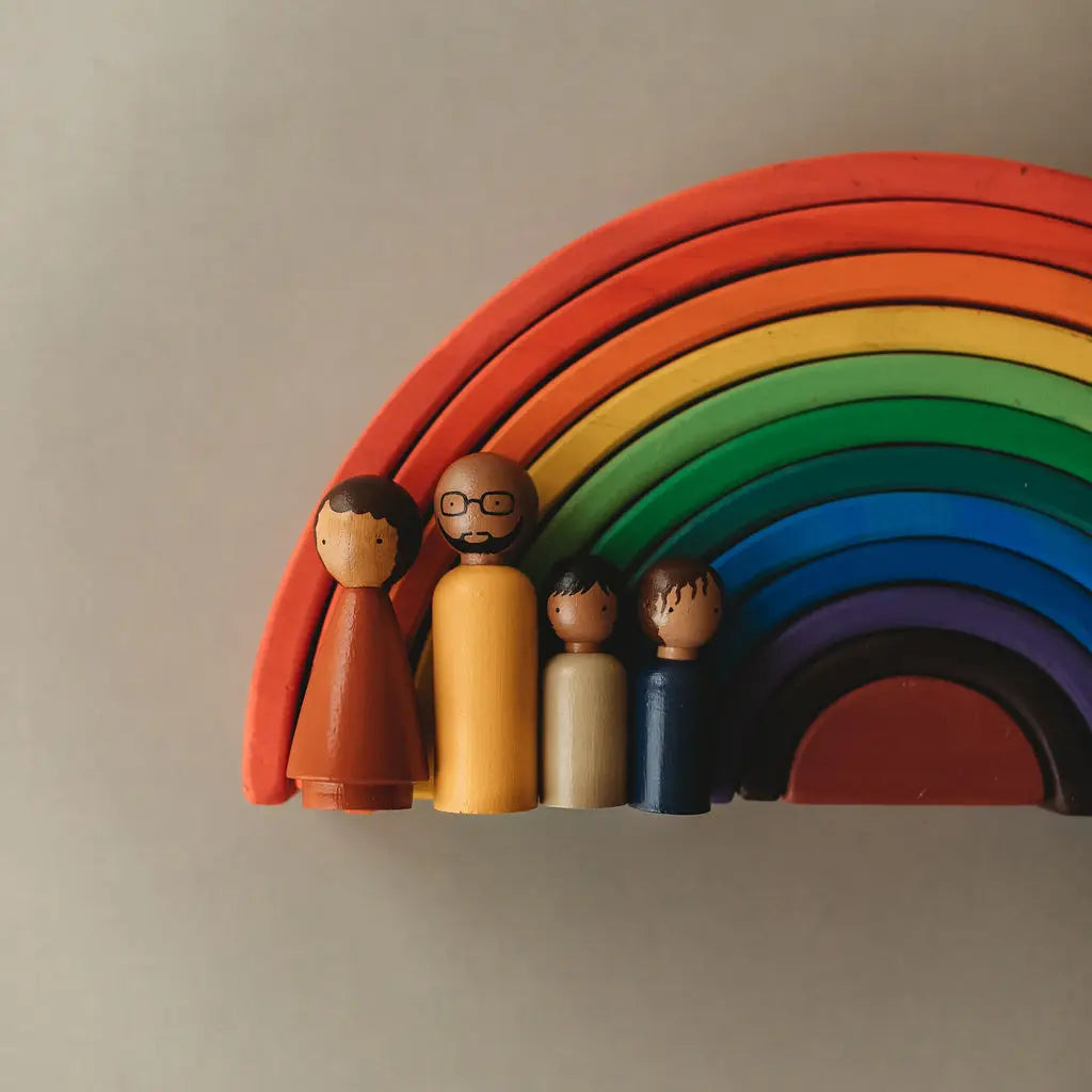 The Organic Family II Wooden Peg Doll Set by Goose Grease