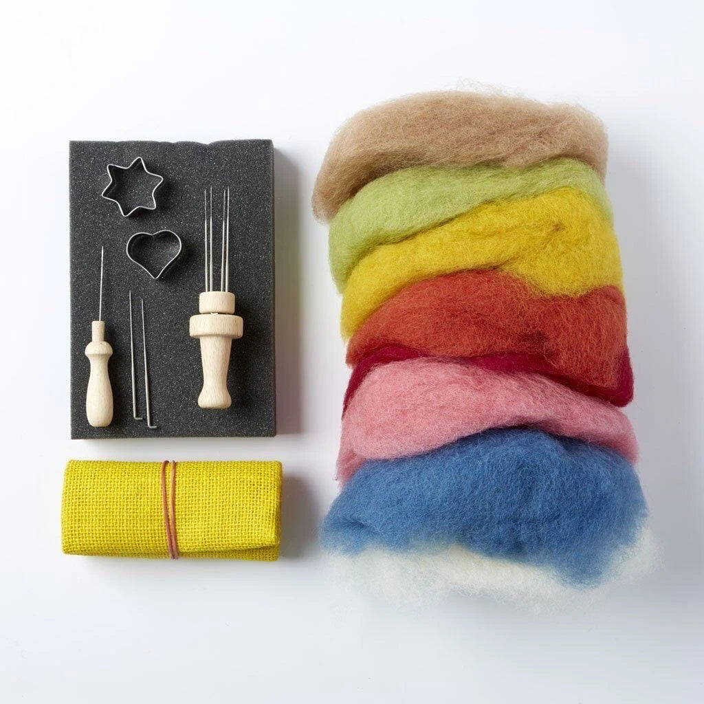 Filges Needle Felting Kit, Starter Kit Organic Wool 