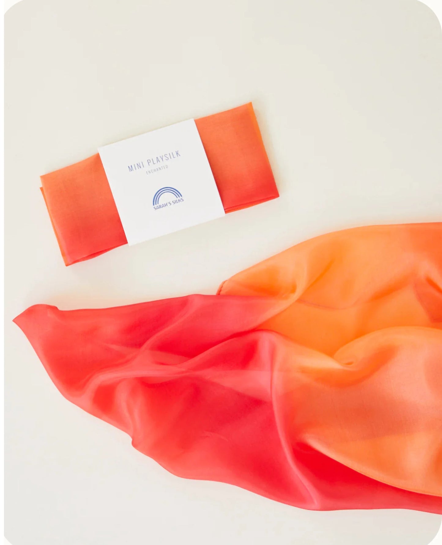 Sarah’s Silks - Enchanted Playsilk in Fire on white background