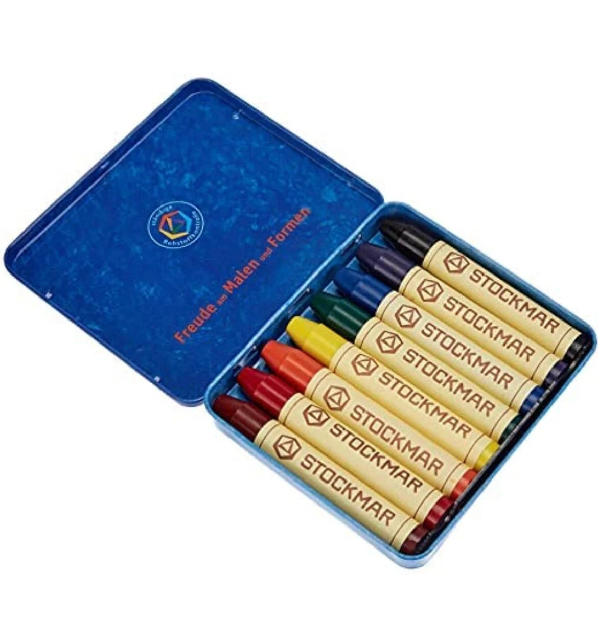 Stockmar Wax Stick Crayons, 8 colors in a Tin Case - Alder & Alouette