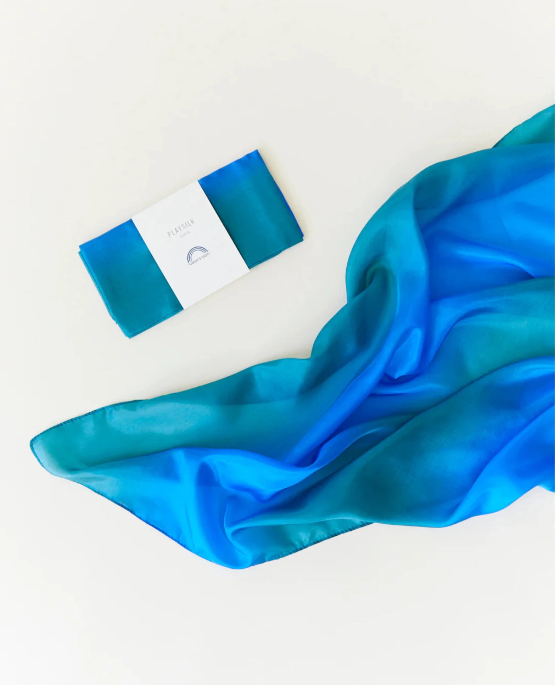 Sarah’s Silks - Earth Playsilks in Ocean - 35”x35” - Alder & Alouette