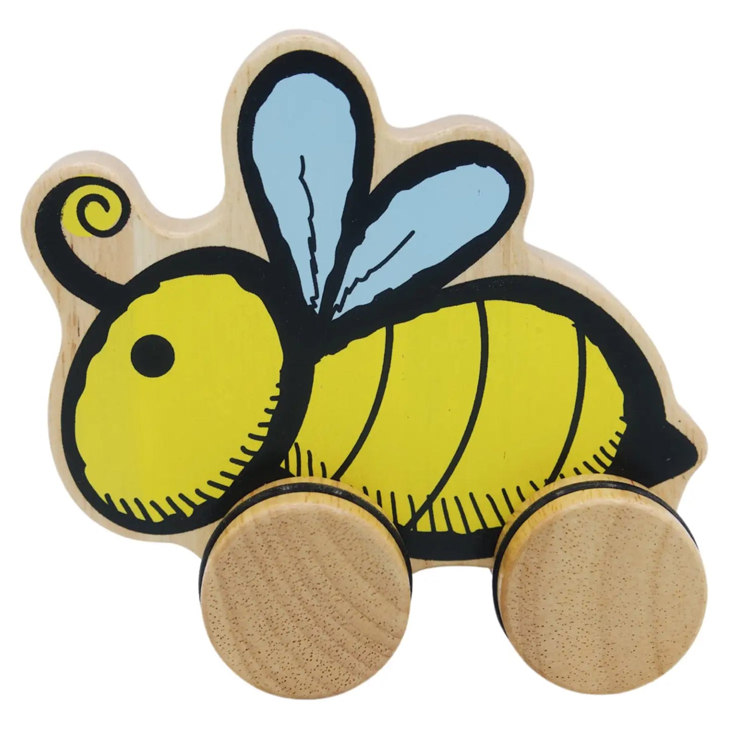 Wooden Toddler Push Toy - bumblebee