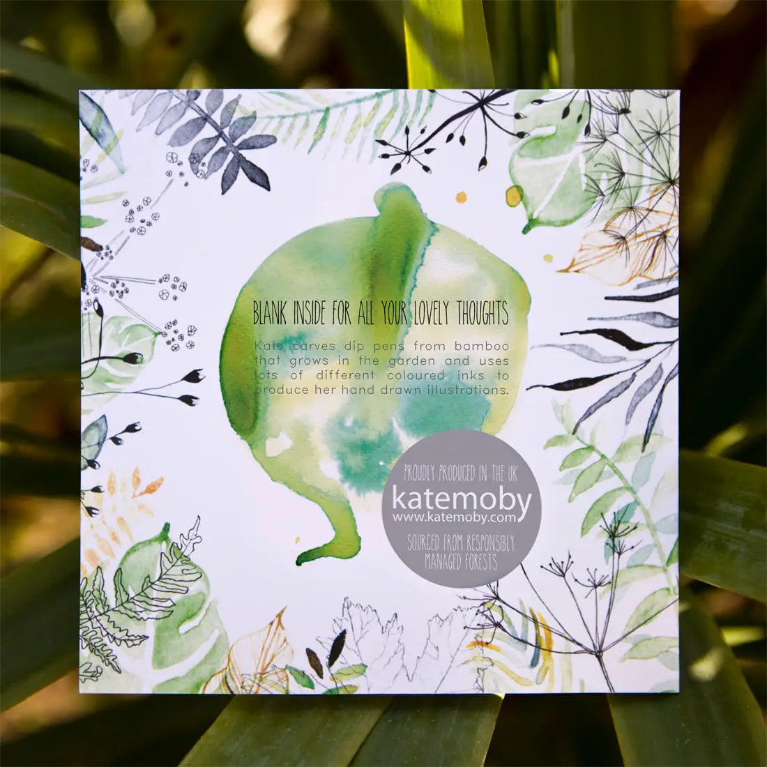 Inky Fox Blank Greeting Card by Kate Moby - Alder & Alouette