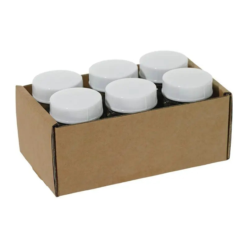 Open box of 6 Watercolor Jars with white lids