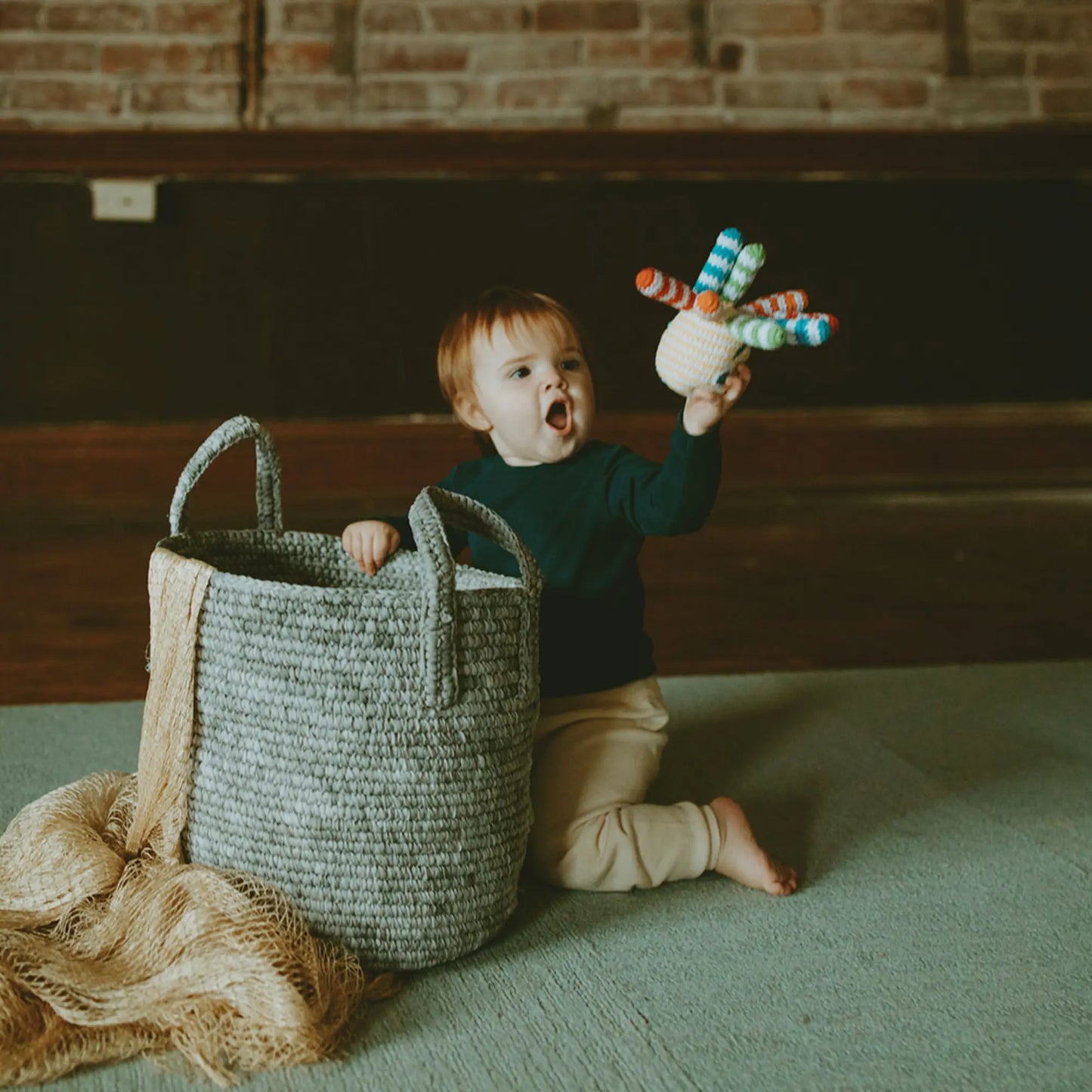 Octopus Baby Rattle – Soft Knit Cotton Toy | Alder & Alouette