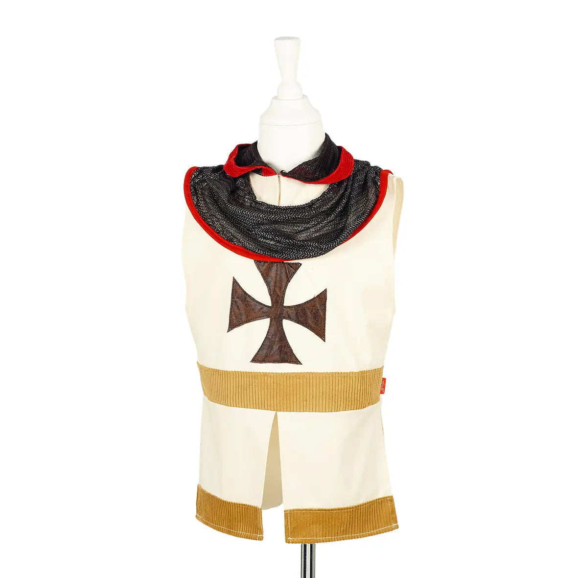 Mannequin with white, black, red, gold Knight's Costume