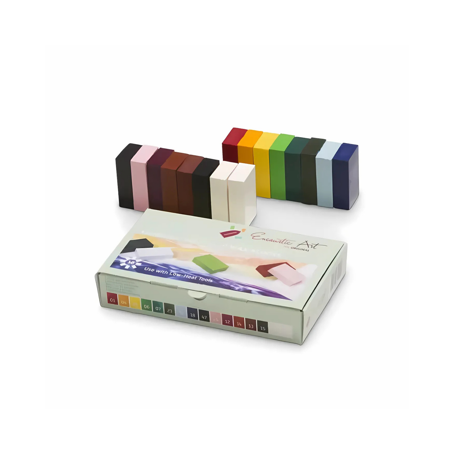 Encaustic Art Wax Block Set in the Landscape Color Scheme with box on white background