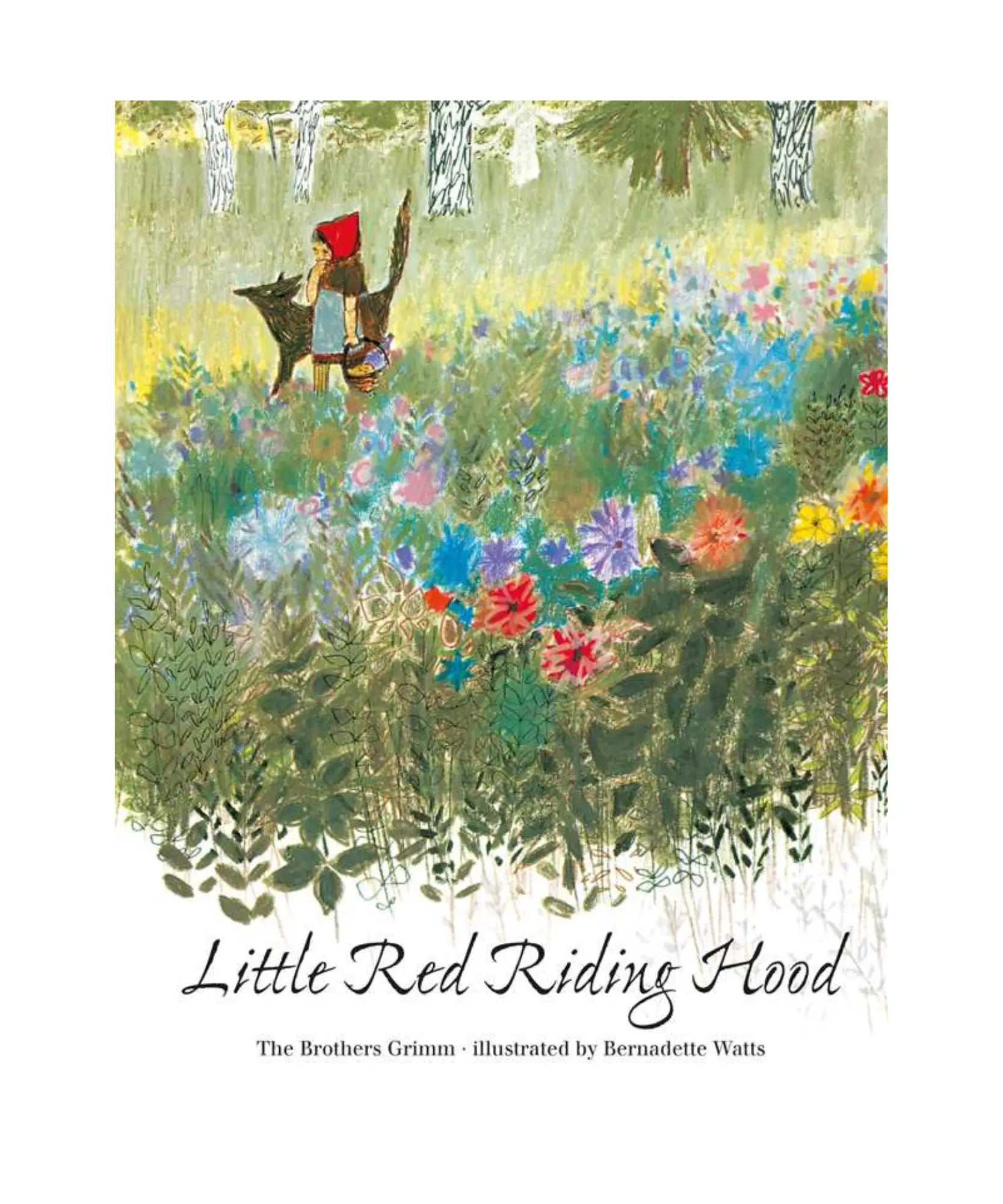 Book cover of 'Little Red Riding Hood' with illustration of a girl in a forest.