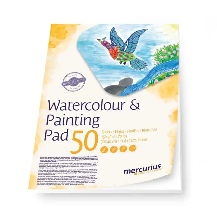 Mercurius Watercolor and Painting Pad – 150 gsm, 50 Sheets