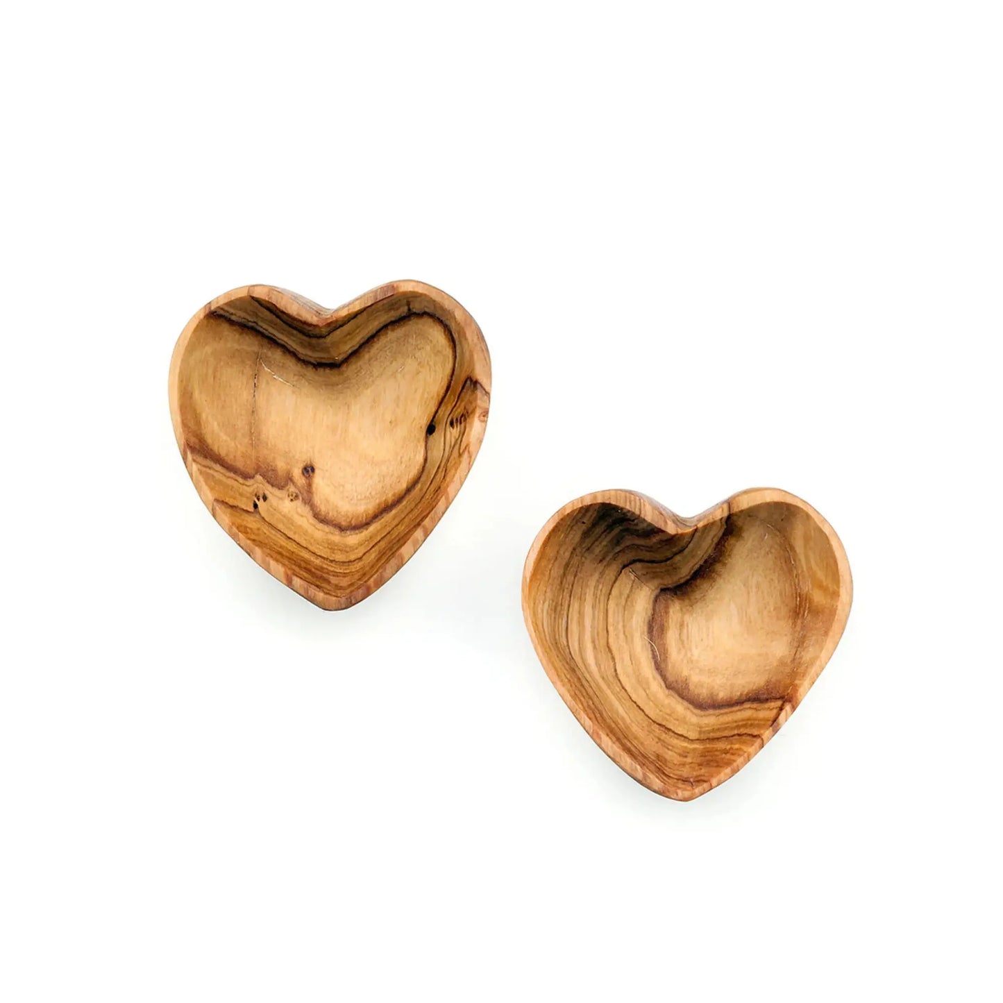 Hand-Carved Olive Wooden Mini Heart Trinket Dish – Fair Trade Keepsake Bowl