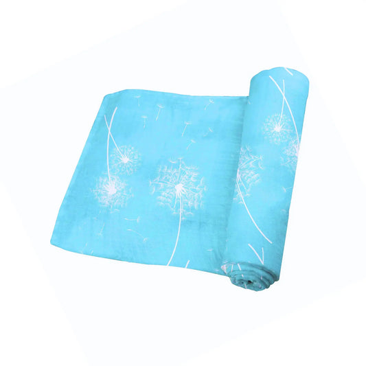 Baby Blanket Swaddle, Turquoise & White Swaddle - Alder & Alouette