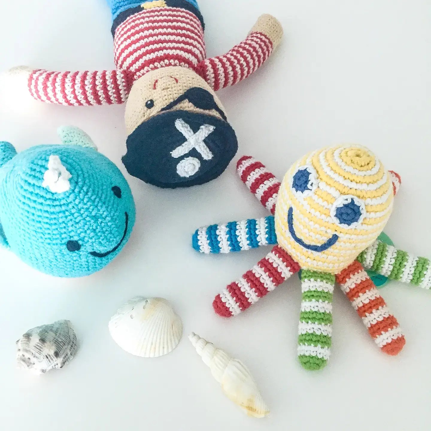 Whale Baby Rattle | Soft Knit Cotton Toy for Babies - Alder & Alouette