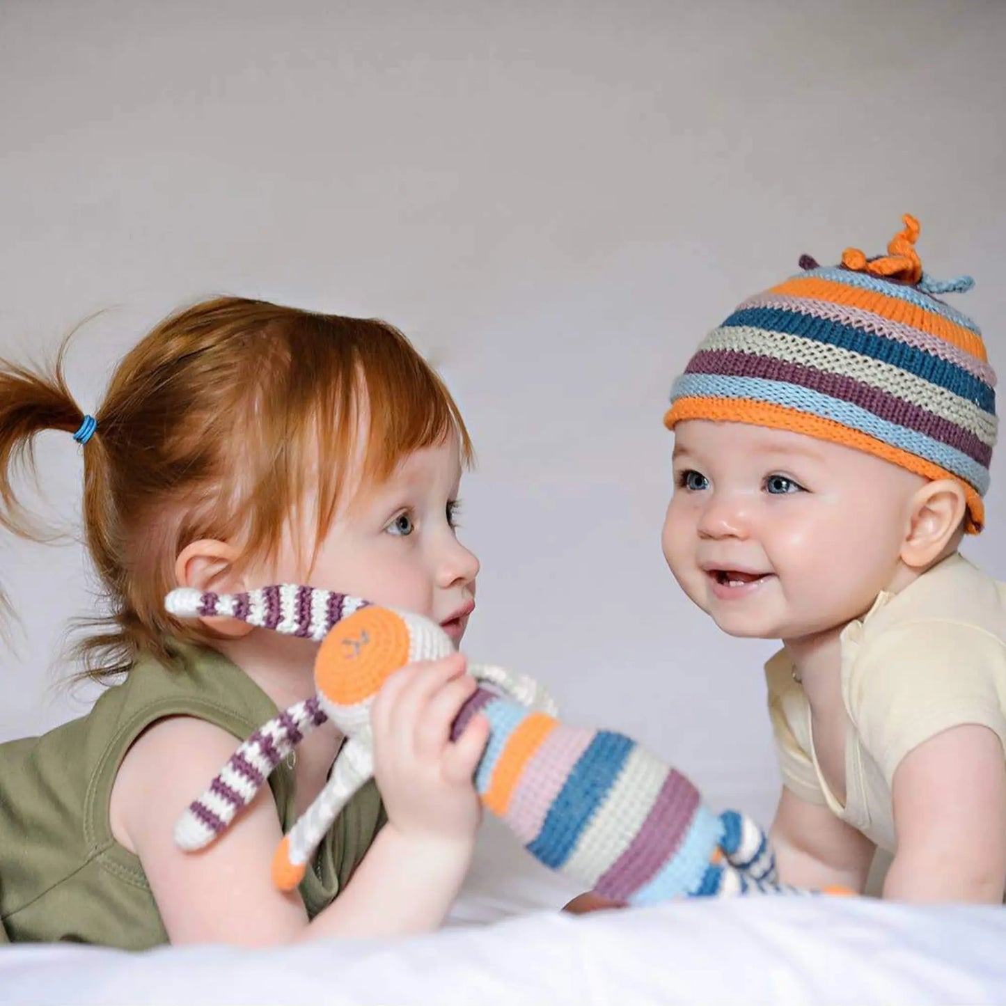 Hand-Crocheted Bunny Baby Toy – Organic Cotton | Alder & Alouette