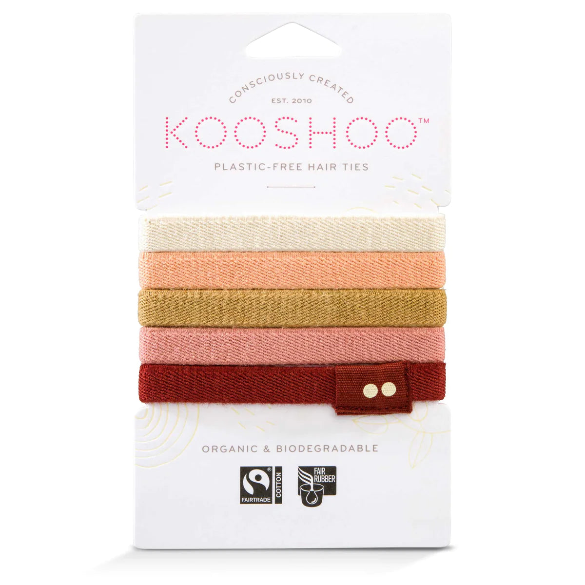 Plastic-Free Organic Hair Ties in ginger colors
